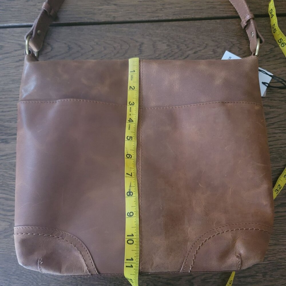 Born Genuine Leather Saddle Floral Embossed Shoulder Handbag - Picture 14 of 14